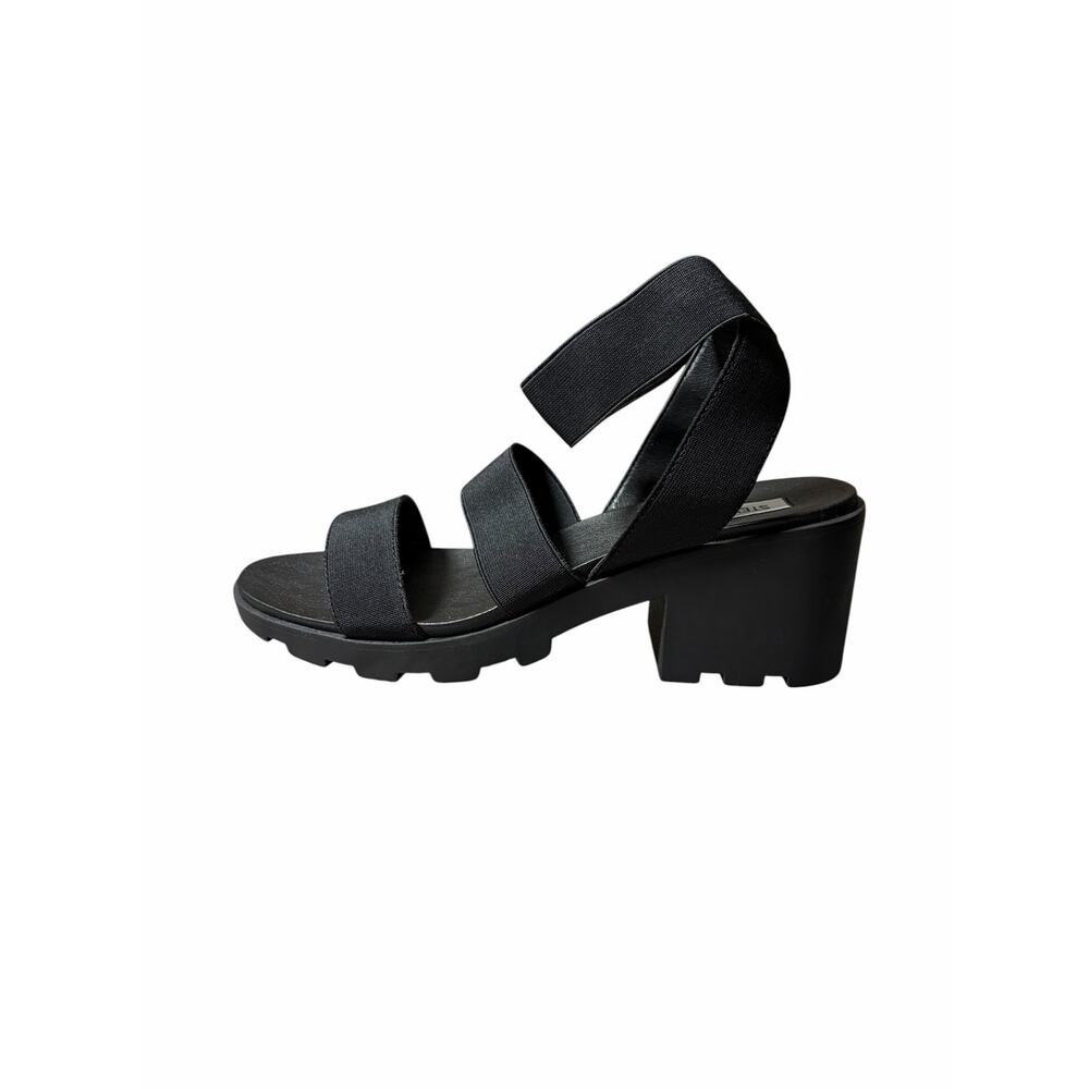 Steve Madden Haidar Platform Sandals black elastic straps lug sole Size 8.5 NEW